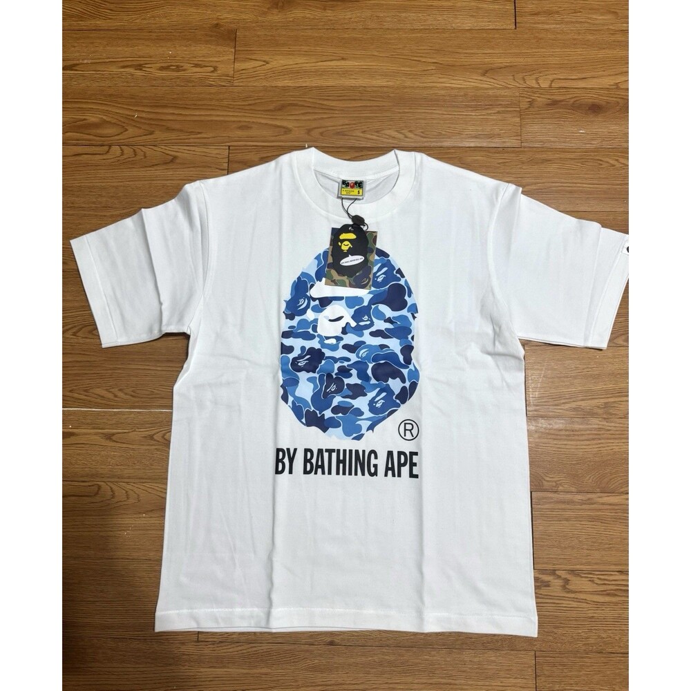 Bape white T-Shirt blue ape size S #5
